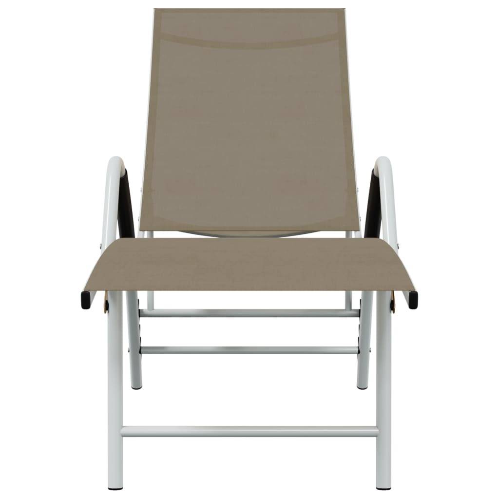 vidaXL Sonnenliege Textilene und Aluminium Taupe