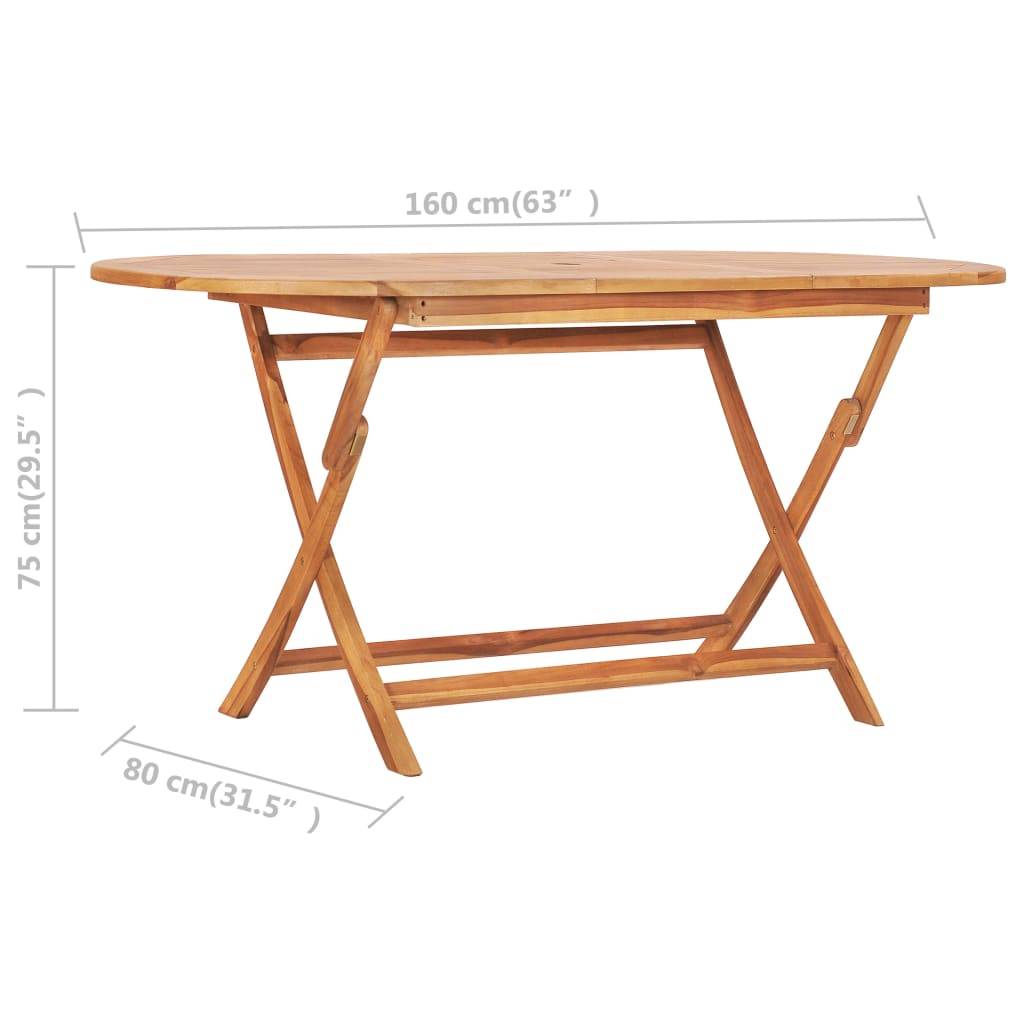 vidaXL 9-tlg. Garten-Essgruppe Klappbar Massivholz Teak