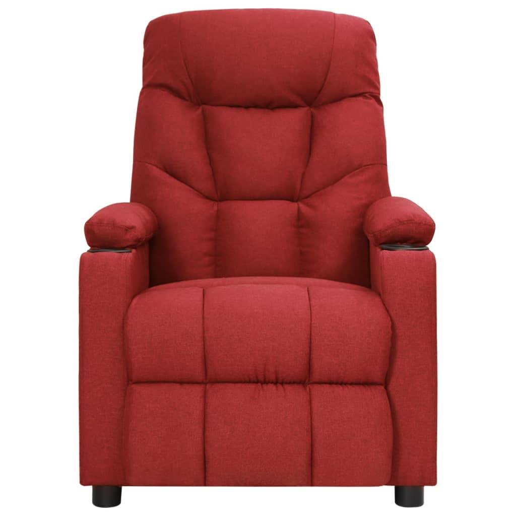 vidaXL Massagesessel Elektrisch Weinrot Stoff
