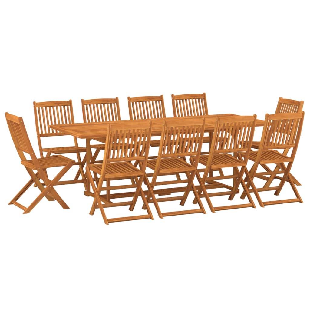 vidaXL 11-tlg. Garten-Essgruppe 220x90x75 cm Massivholz Akazie