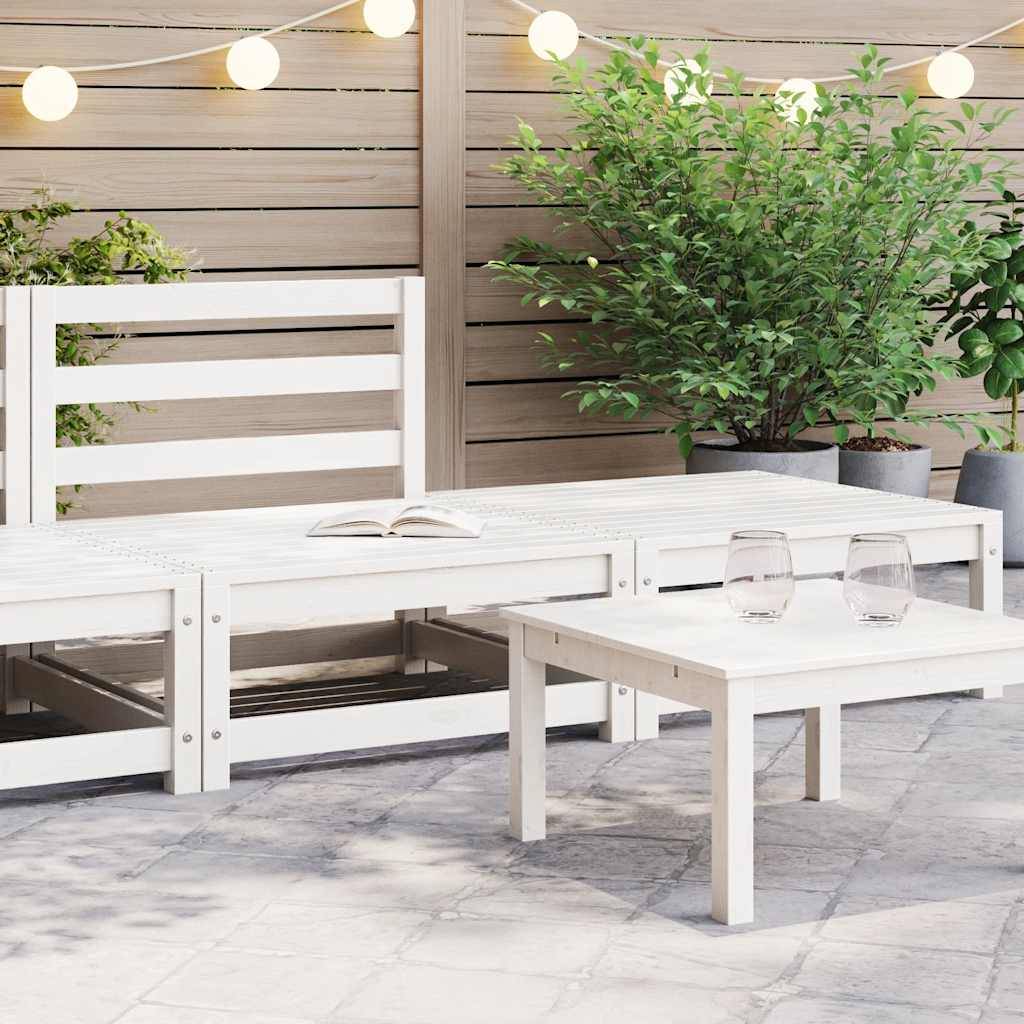vidaXL 2-tlg. Garten-Lounge-Set Weiß Kiefer Massivholz