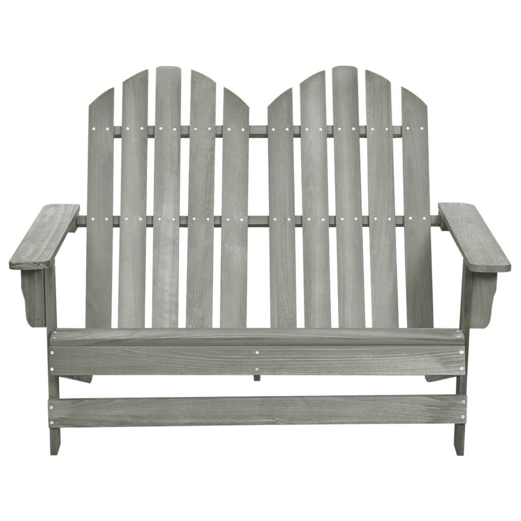 vidaXL Adirondack-Gartenbank 2-Sitzer Massivholz Tanne Grau