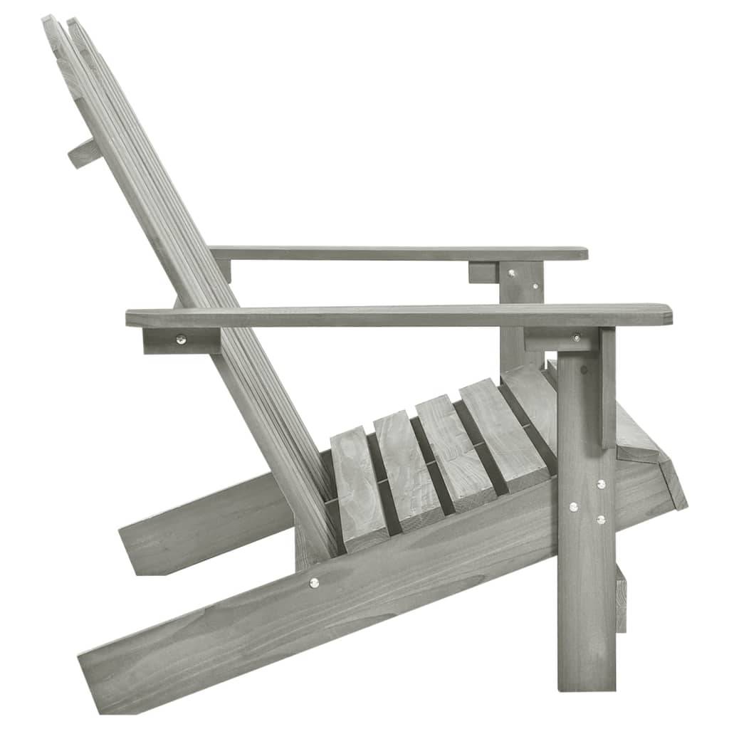 vidaXL Adirondack-Gartenbank 2-Sitzer Massivholz Tanne Grau