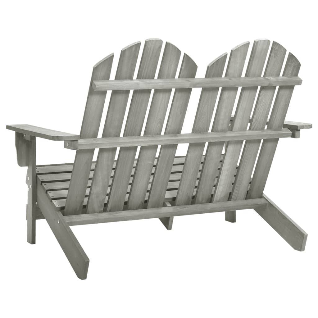 vidaXL Adirondack-Gartenbank 2-Sitzer Massivholz Tanne Grau