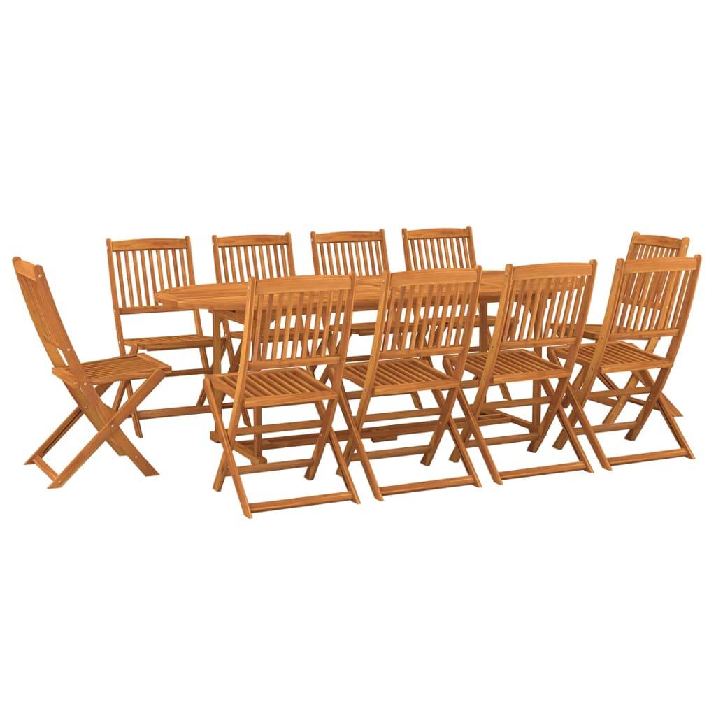 vidaXL 11-tlg. Garten-Essgruppe 220x90x75 cm Massivholz Akazie