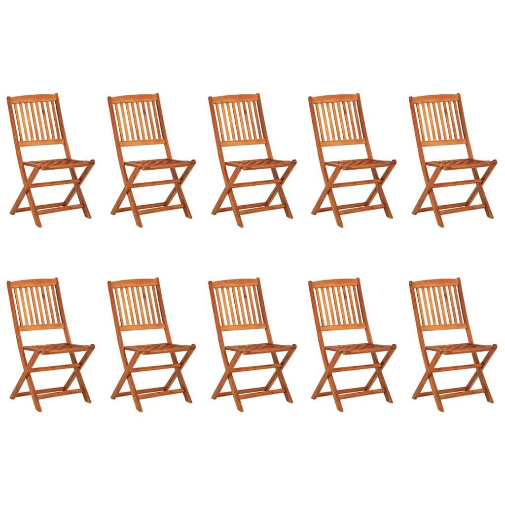 vidaXL 11-tlg. Garten-Essgruppe 220x90x75 cm Massivholz Akazie