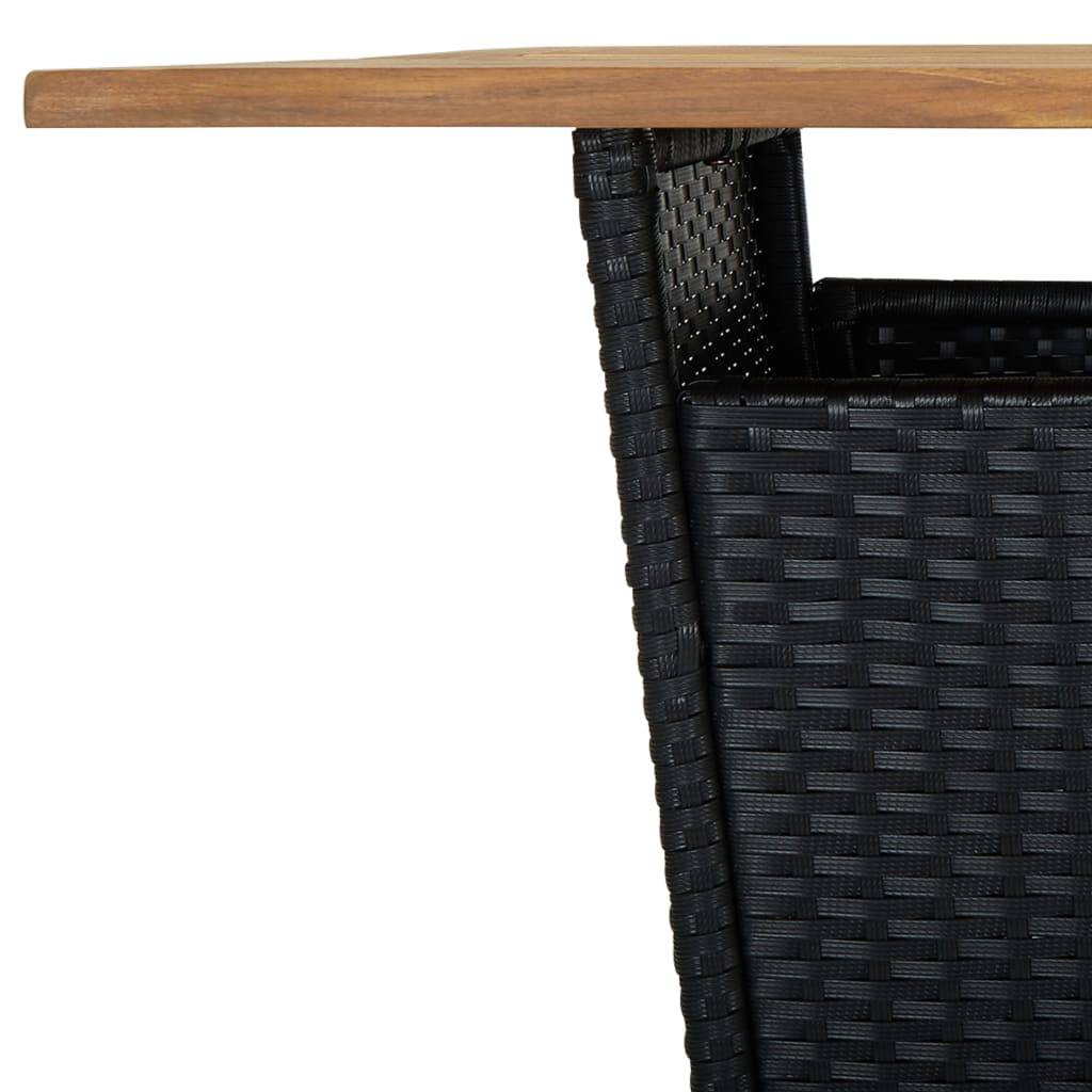 vidaXL 9-tlg. Gartenbar-Set mit Kissen Poly Rattan Schwarz