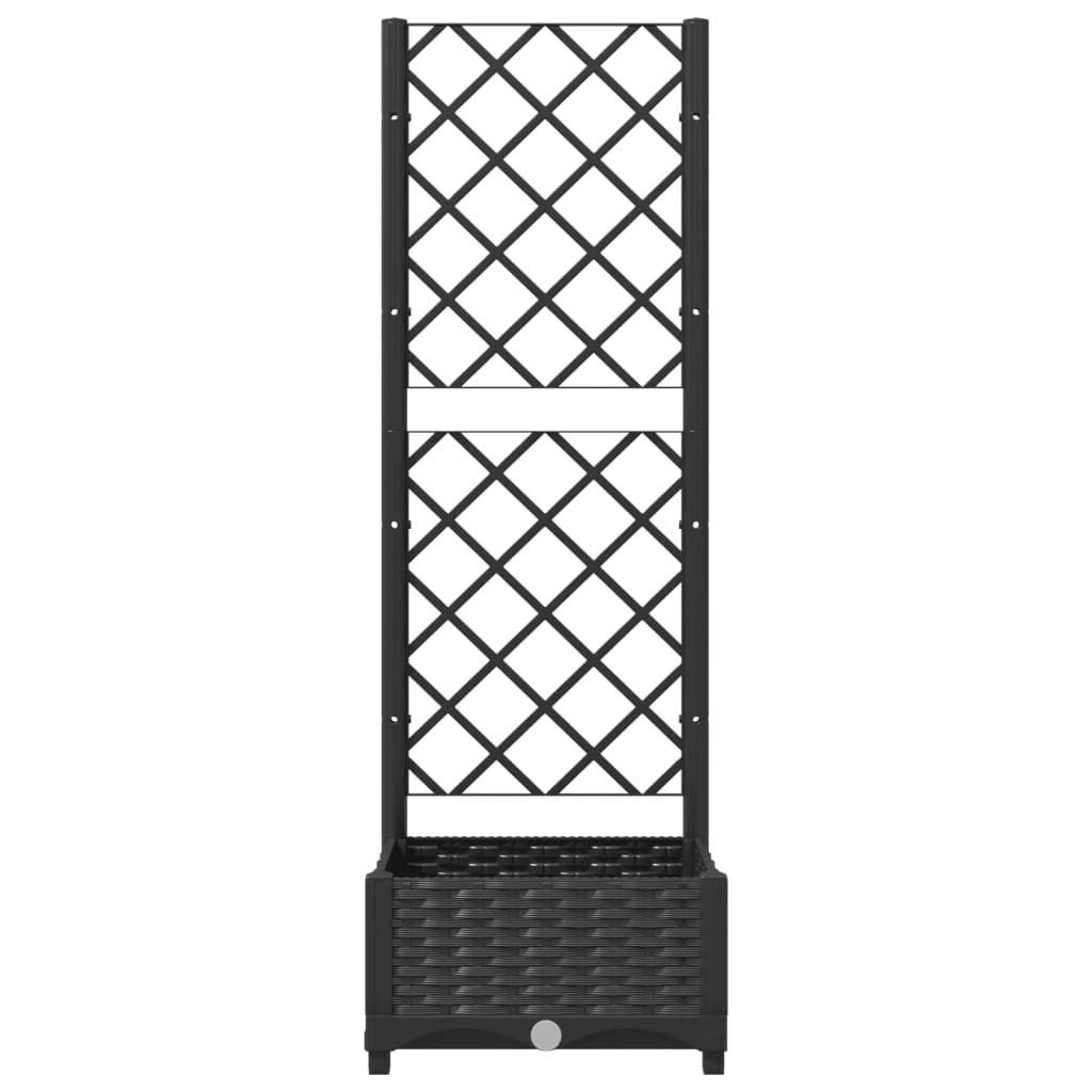 vidaXL Pflanzkübel mit Spalier Schwarz 40x40x121,5 cm PP