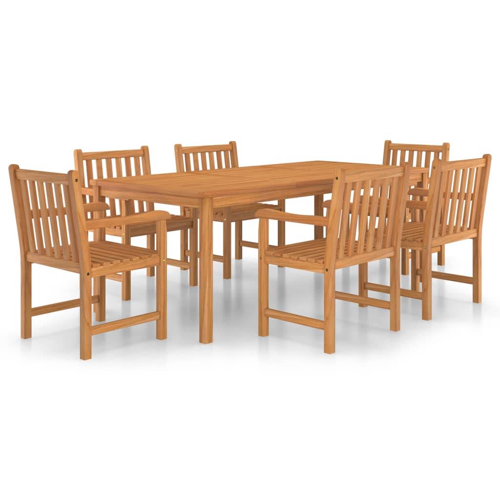 vidaXL 7-tlg. Garten-Essgruppe Massivholz Teak