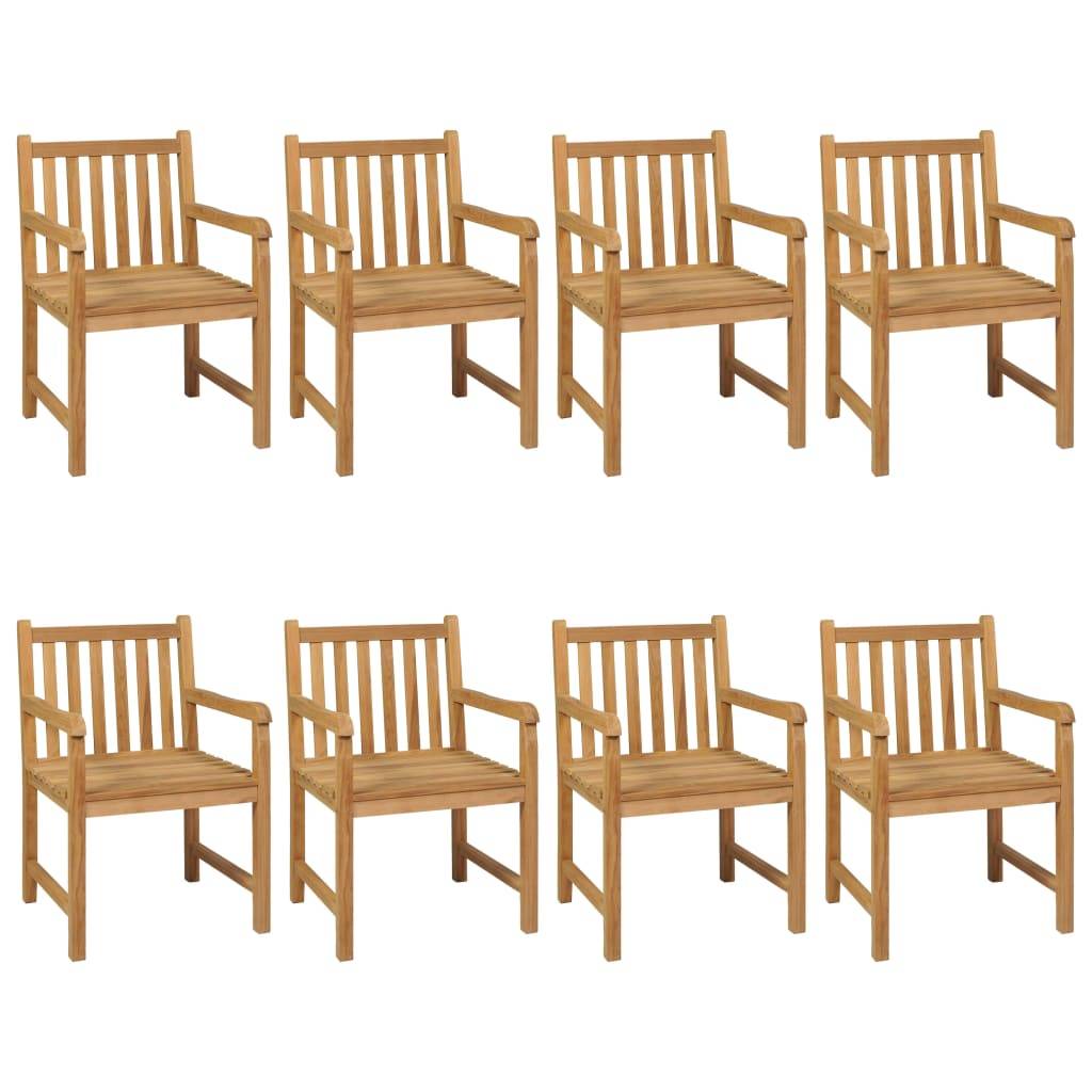 vidaXL 9-tlg. Garten-Essgruppe Massivholz Teak