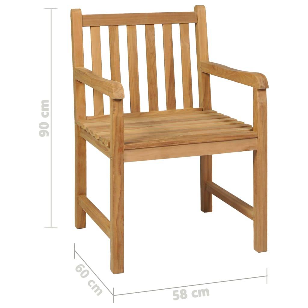 vidaXL 7-tlg. Garten-Essgruppe Massivholz Teak