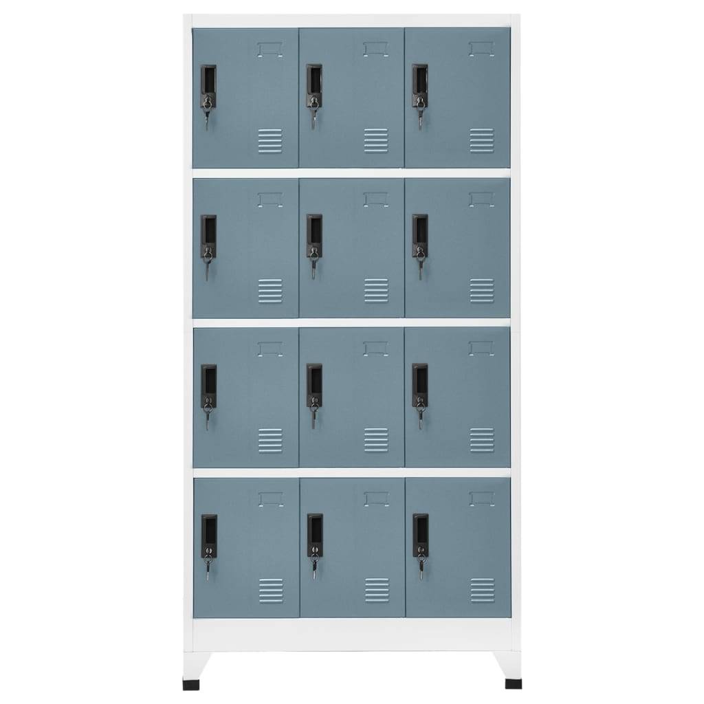 vidaXL Schließfachschrank Hellgrau und Dunkelgrau 90x45x180 cm Stahl