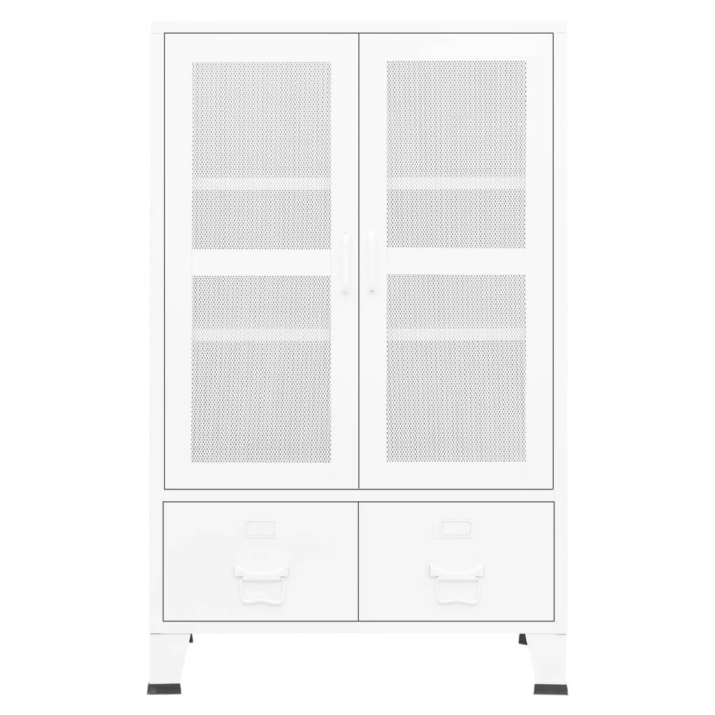 vidaXL Lagerschrank Industrial Weiß 70x40x115 cm Metall