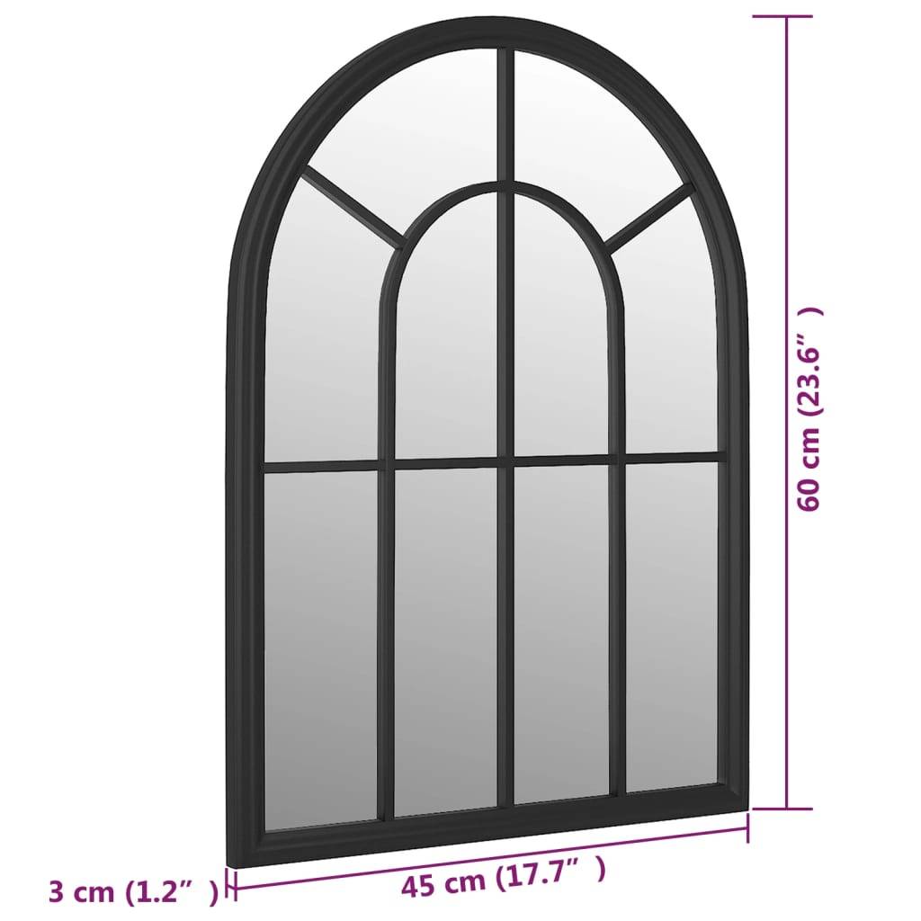 vidaXL Gartenspiegel Schwarz 60x45 cm Eisen