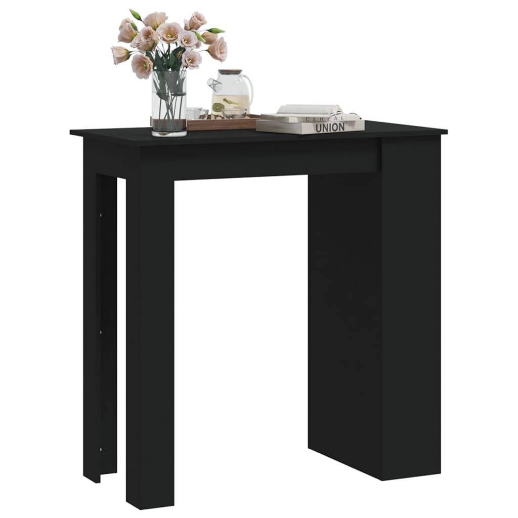 vidaXL Bartisch mit Ablagefläche Schwarz 102x50x103,5 cm Holzwerkstoff