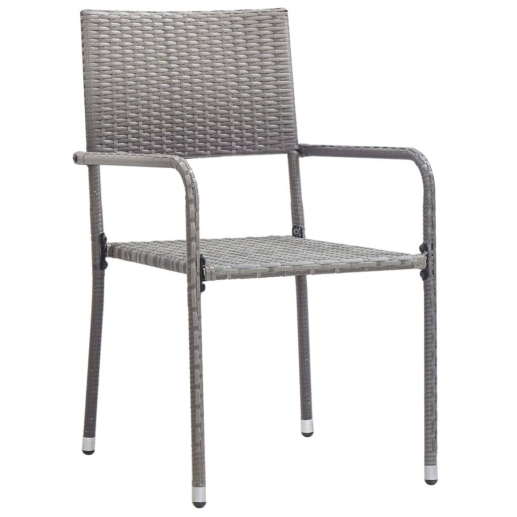 vidaXL 3-tlg. Garten-Essgruppe Poly Rattan Anthrazit und Grau