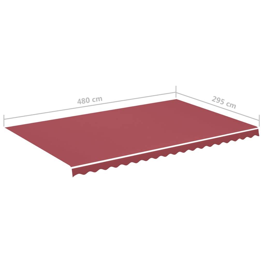 vidaXL Markisenbespannung Burgunderrot 5x3 m