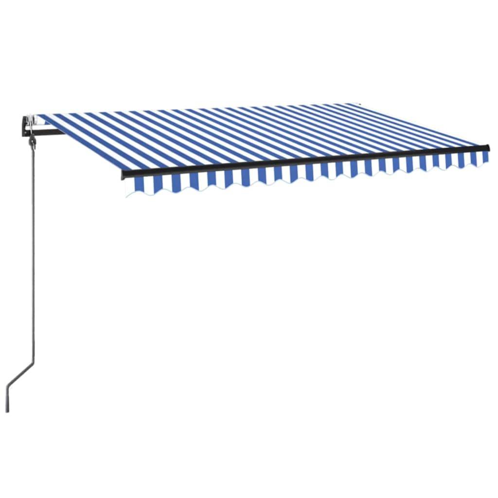 vidaXL Automatische Markise mit LED & Windsensor 300x250 cm Blau Weiß