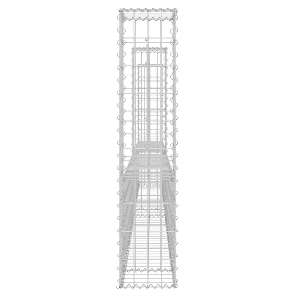vidaXL Gabionenkorb U-Form mit 3 Säulen Eisen 260x20x100 cm