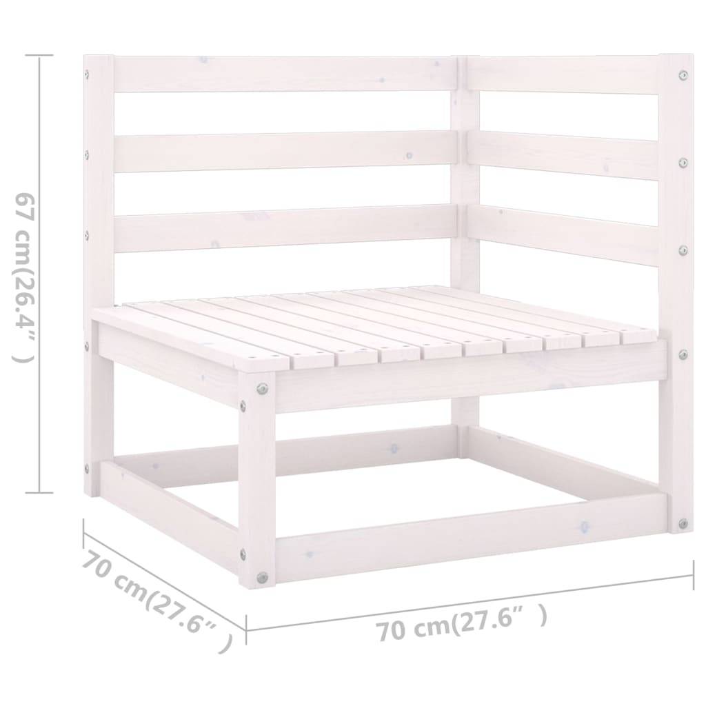 vidaXL 8-tlg. Garten-Lounge-Set Weiß Massivholz Kiefer