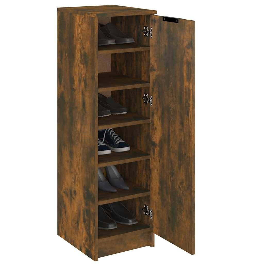 vidaXL Schuhschrank Räuchereiche 30x35x100 cm Holzwerkstoff