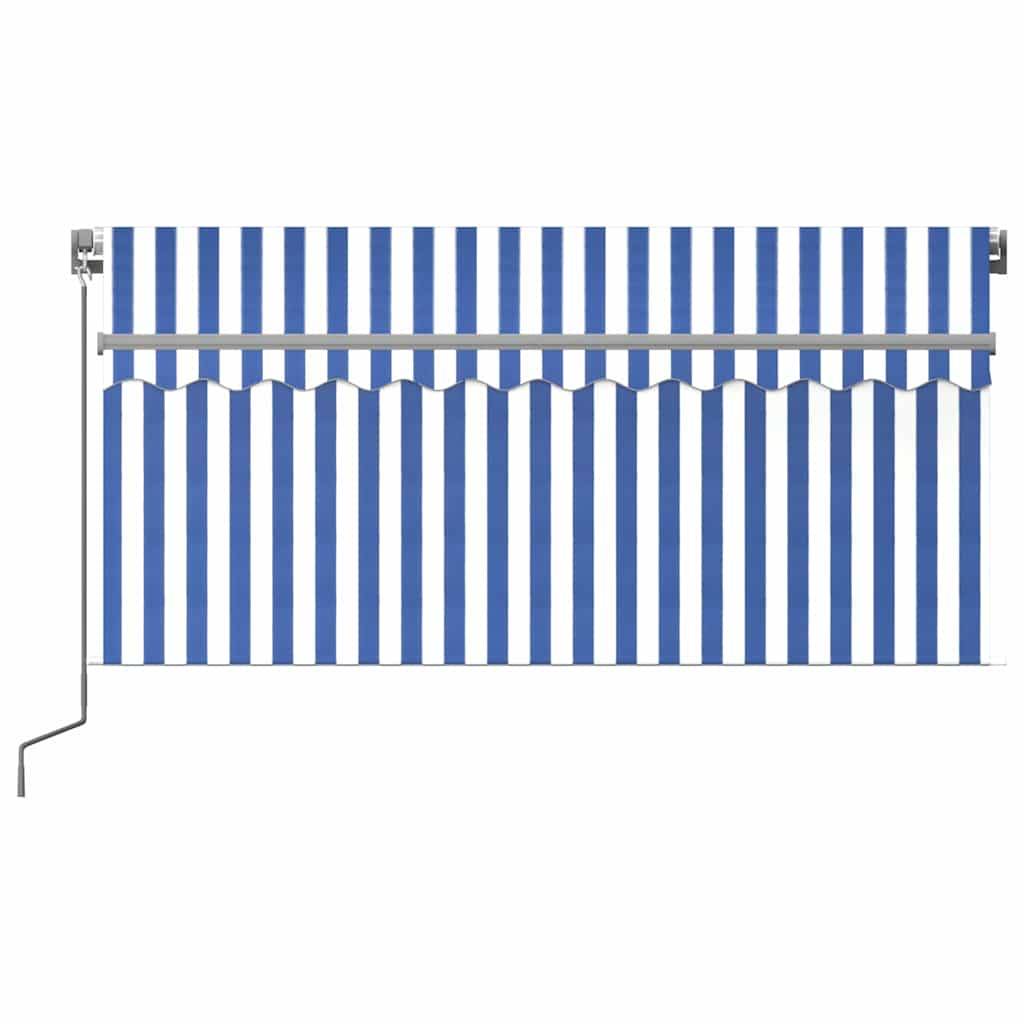 vidaXL Markise Manuell Einziehbar mit Rollo LED 3x2,5 m Blau & Weiß