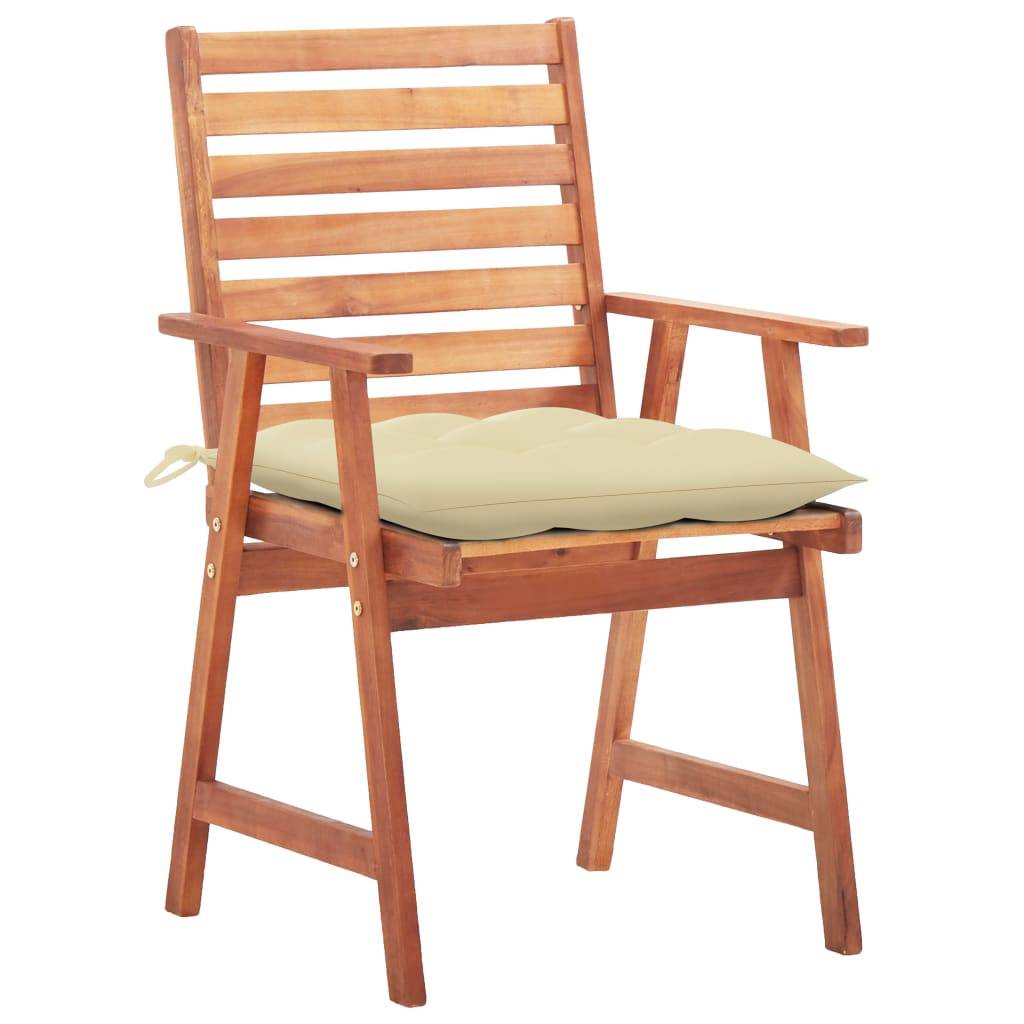 vidaXL Garten-Essstühle 2 Stk. mit Kissen Massivholz Akazie