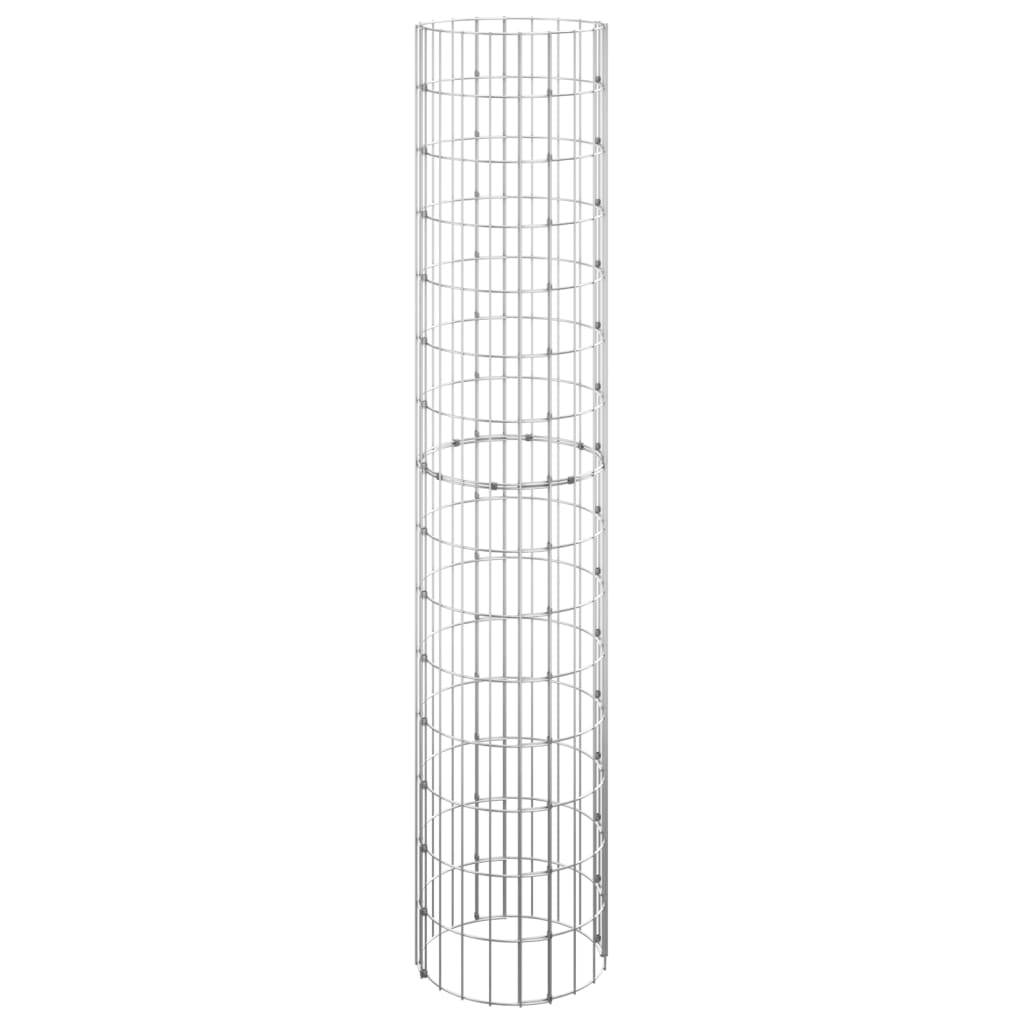vidaXL Gabionen-Säule Rund Verzinkter Stahl Ø30x150 cm