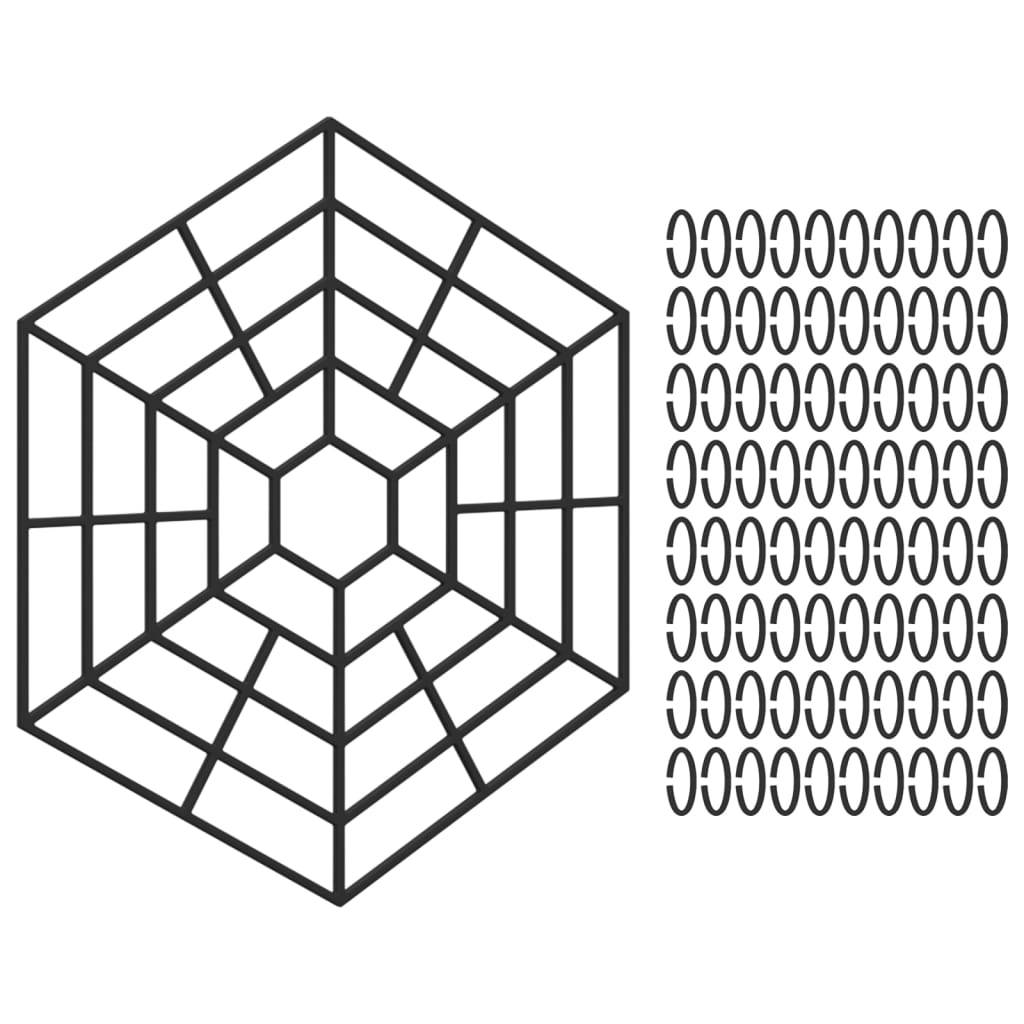 vidaXL Teichgitter 40 Stk. Schwarz Polypropylen