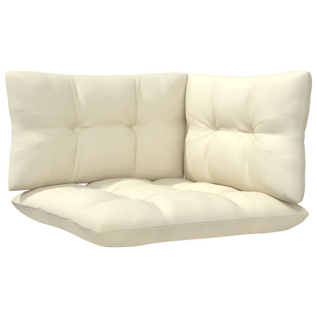 vidaXL 6-tlg. Garten-Lounge-Set mit Creme Kissen Massivholz Kiefer