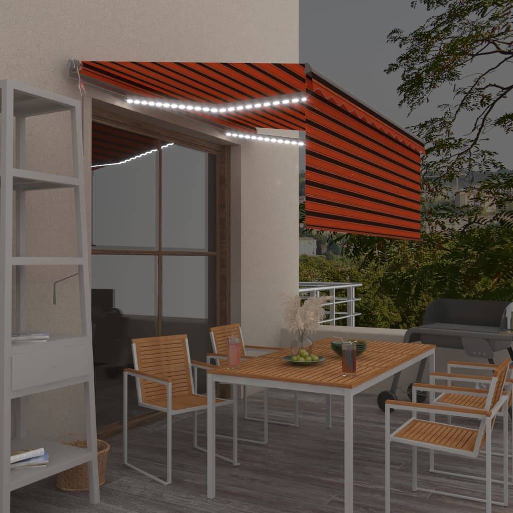 vidaXL Markise Automatisch mit Rollo LED Windsensor 3,5x2,5m