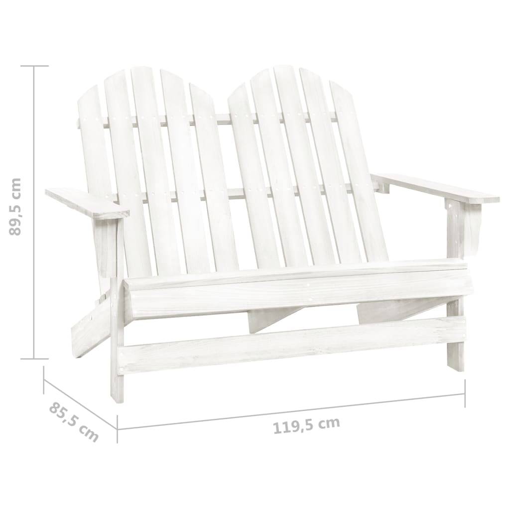 vidaXL 2-Sitzer Adirondack-Gartenbank Massivholz Tanne Weiß