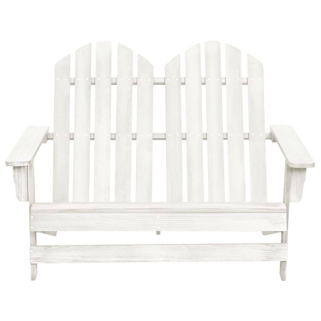 vidaXL 2-Sitzer Adirondack-Gartenbank Massivholz Tanne Weiß
