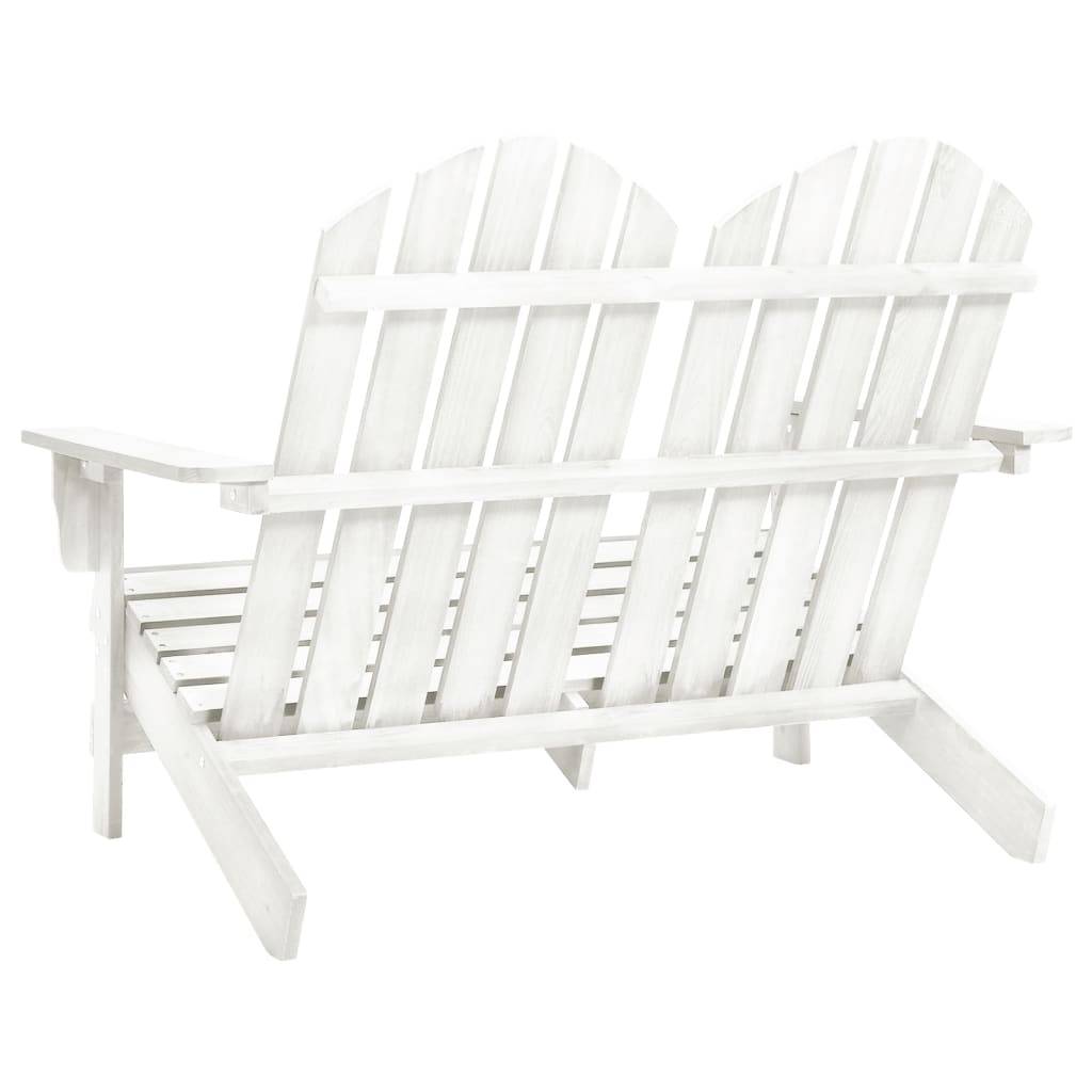 vidaXL 2-Sitzer Adirondack-Gartenbank Massivholz Tanne Weiß