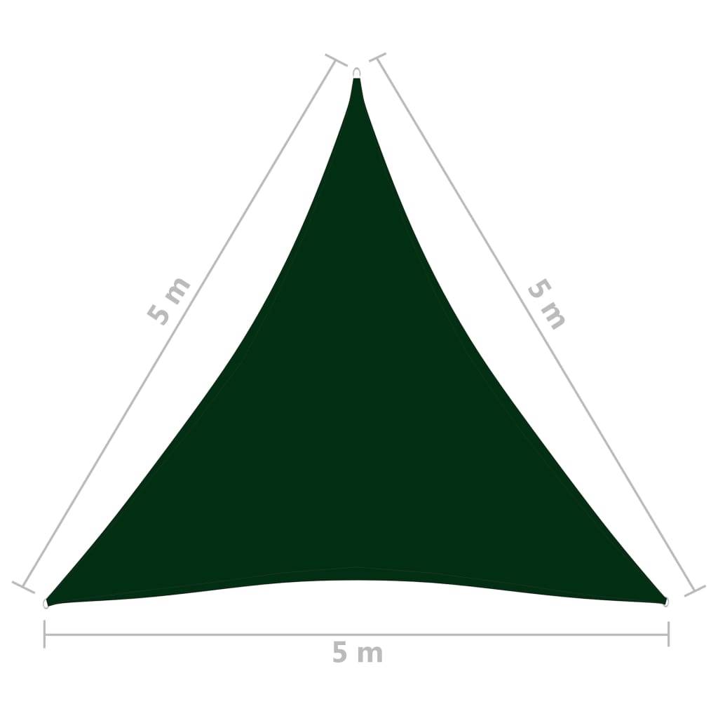 vidaXL Sonnensegel Oxford-Gewebe Dreieckig 5x5x5 m Dunkelgrün