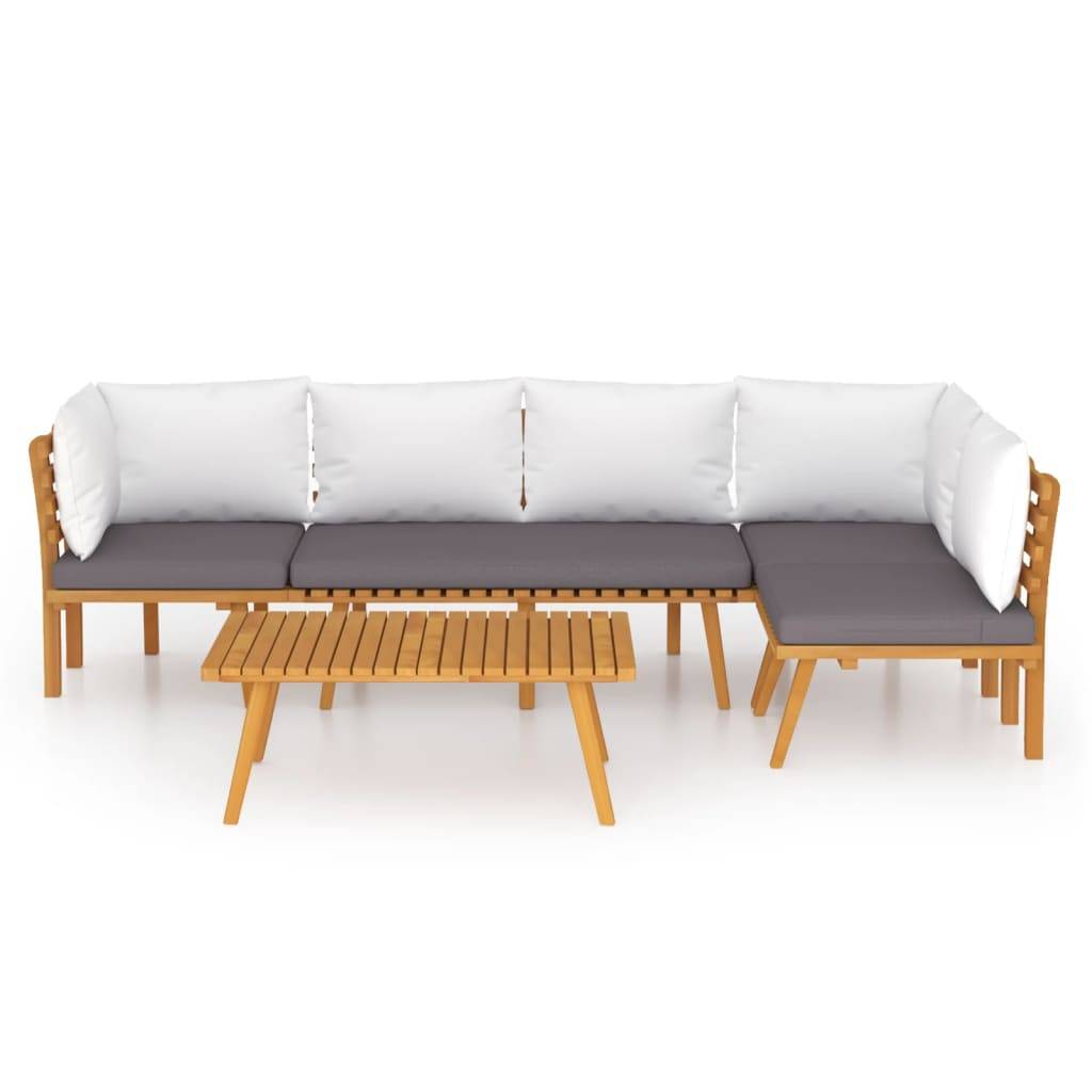vidaXL 5-tlg. Garten-Lounge-Set mit Kissen Massivholz Akazie