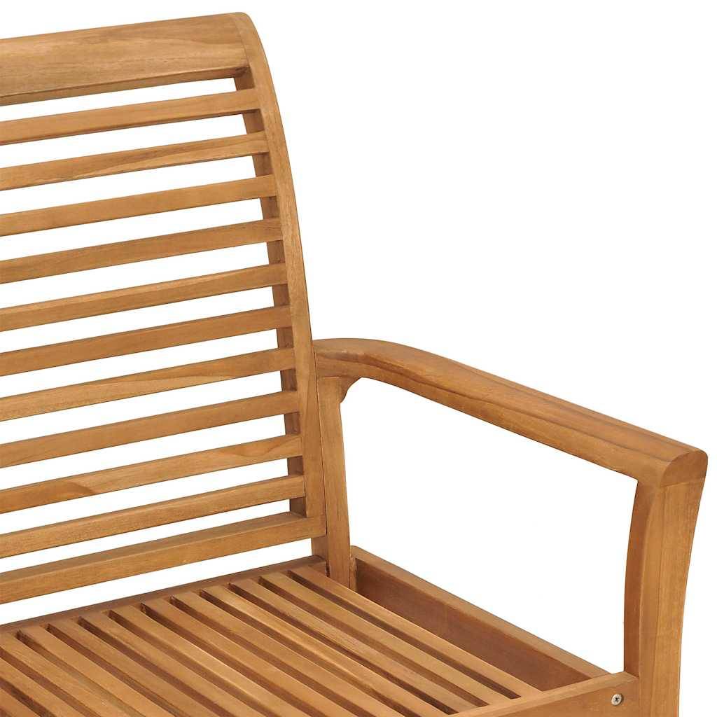 vidaXL Gartenbank mit Taupe Auflage 112 cm Massivholz Teak