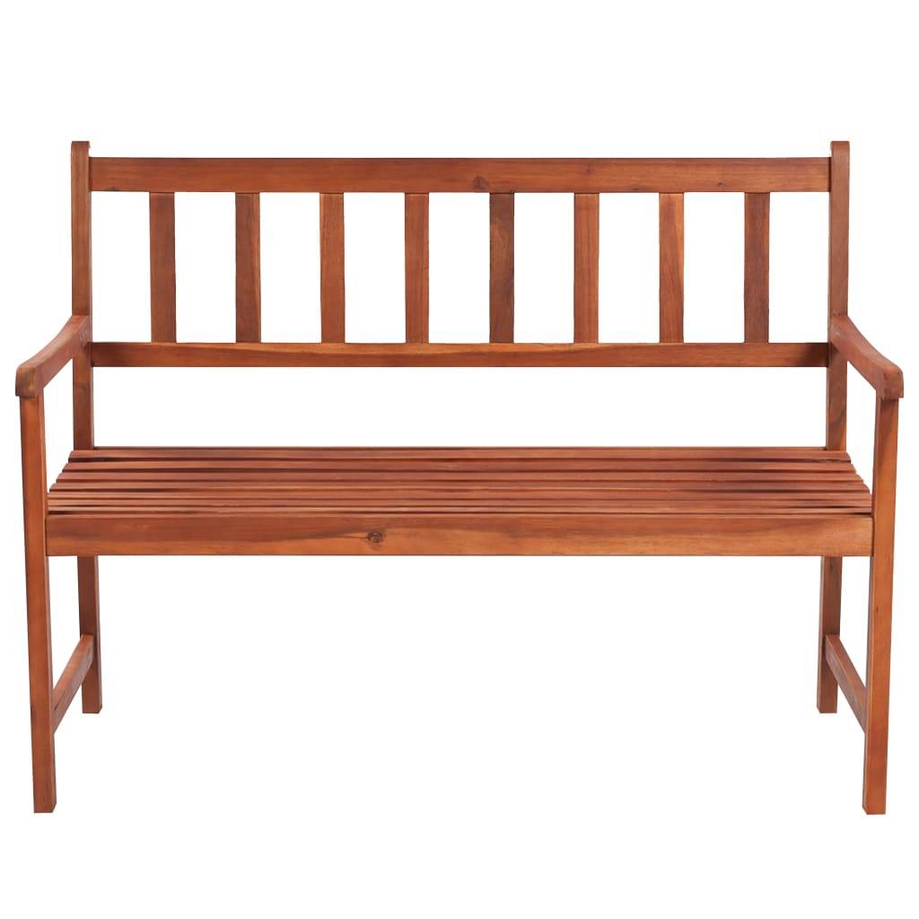 vidaXL Gartenbank mit Auflage 120 cm Massivholz Akazie