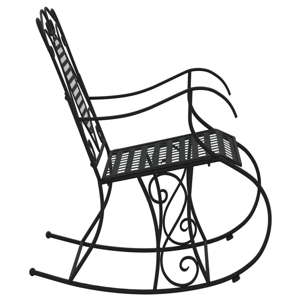 vidaXL Schaukelstuhl 84 cm Schwarz Stahl