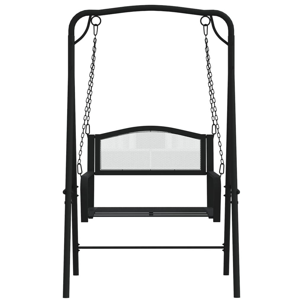 vidaXL Hollywoodschaukel 124 cm Schwarz Stahl