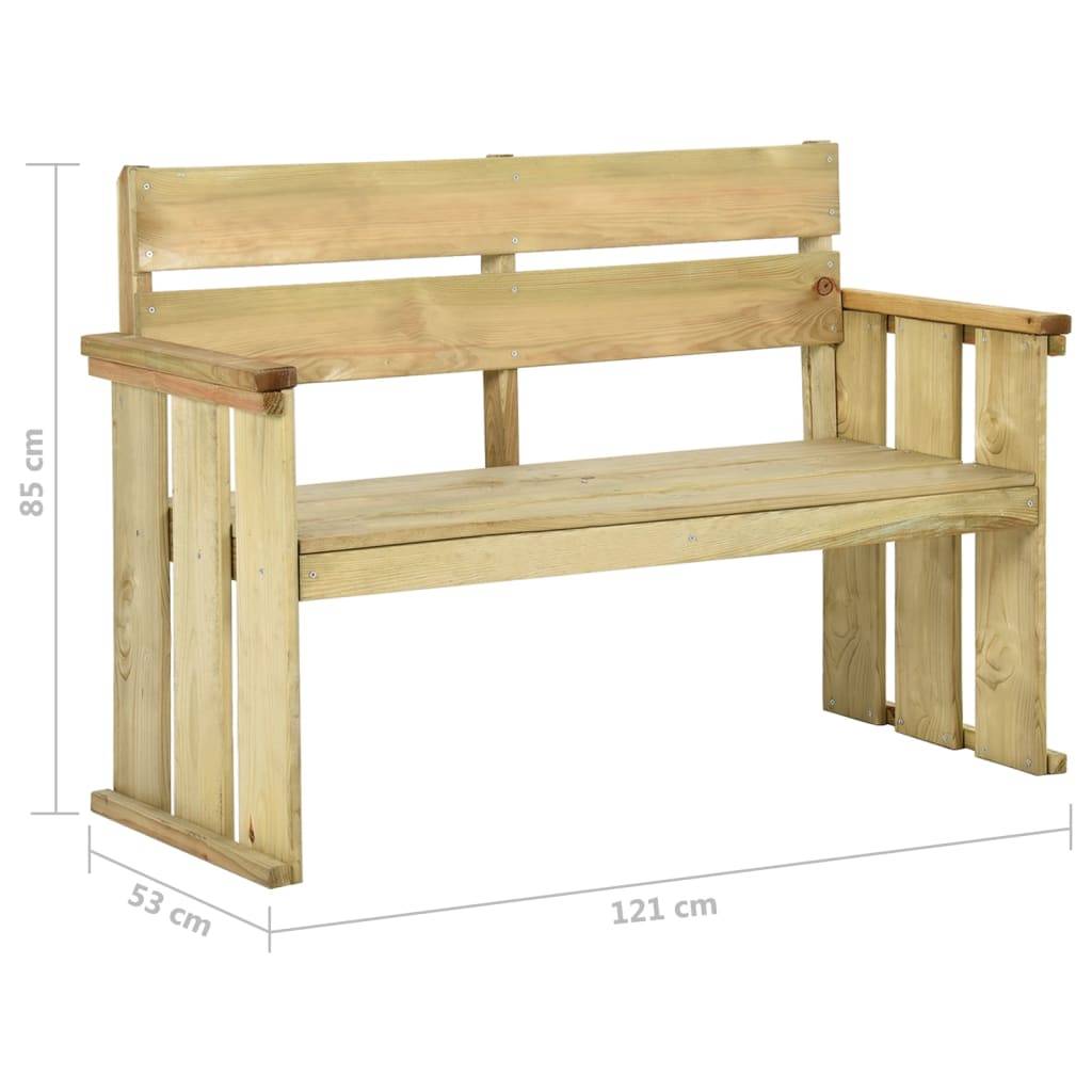 vidaXL Gartenbank 121 cm Kiefernholz Imprägniert