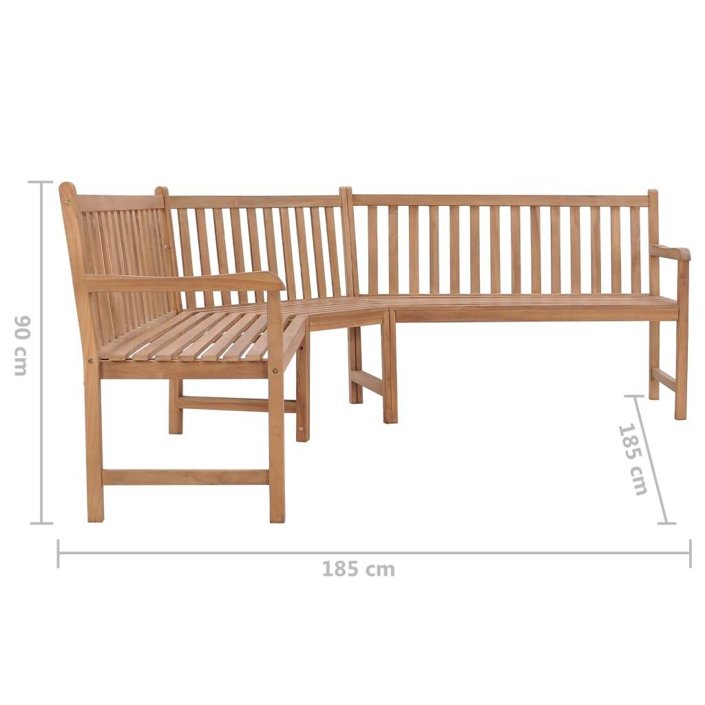 vidaXL Garten-Eckbank 185x185x90 cm Massivholz Teak
