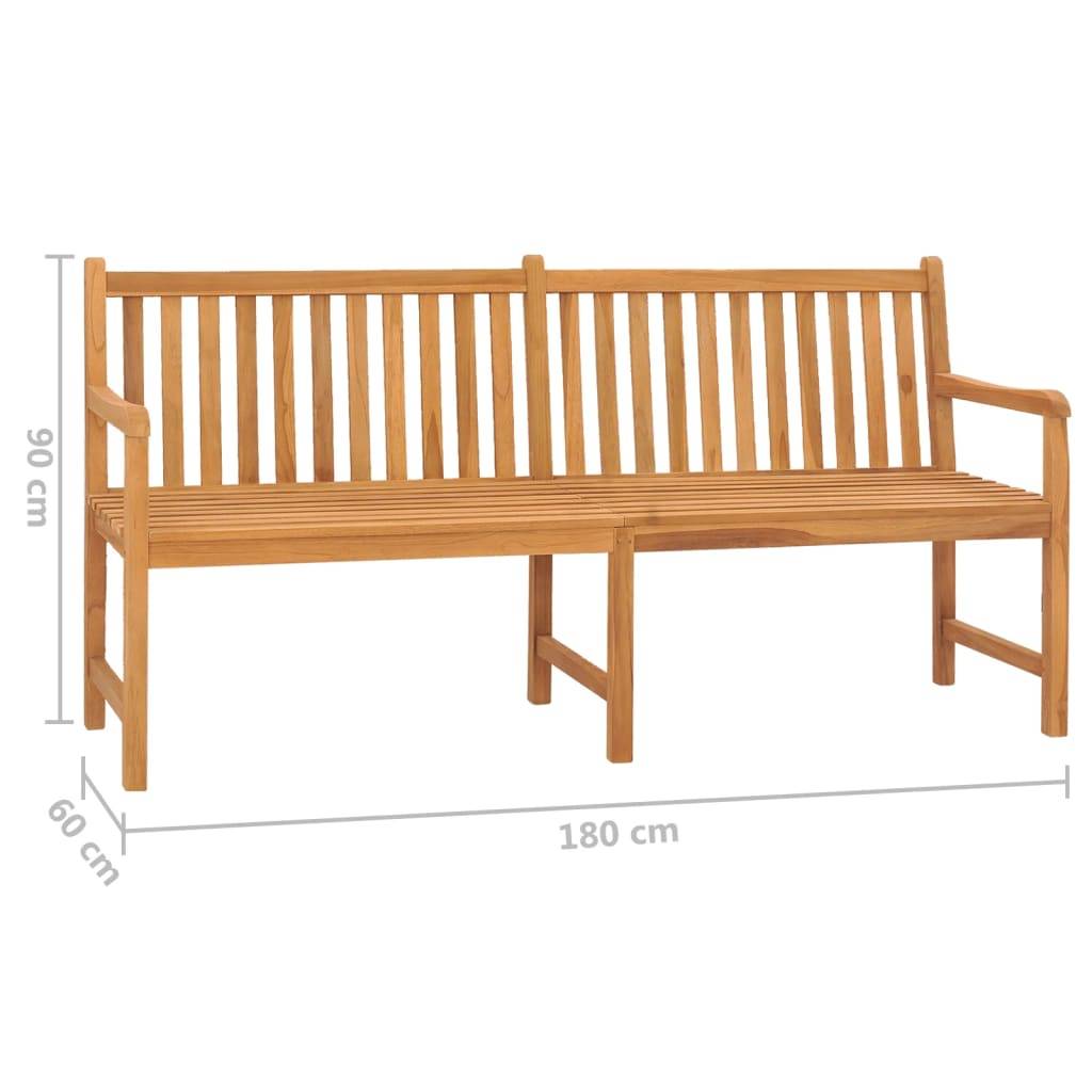 vidaXL Gartenbank 180 cm Massivholz Teak