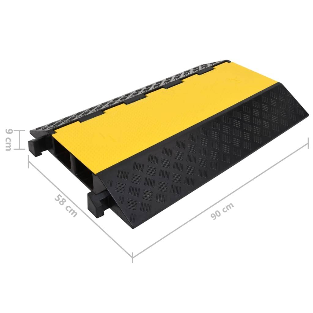 vidaXL Kabelbrücke 2 Kanäle Gummi 90 cm