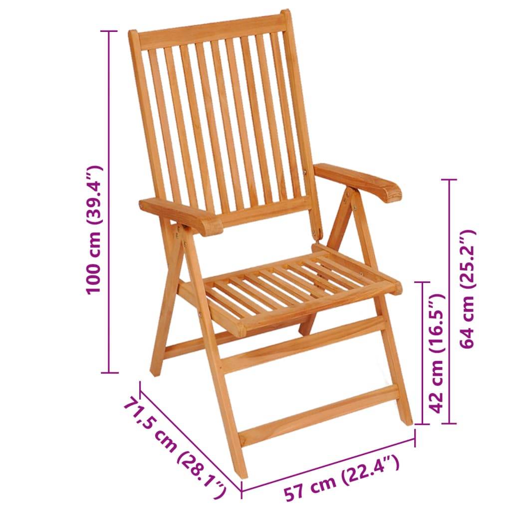 vidaXL Gartenstühle 4 Stk. mit Hellgrünen Kissen Massivholz Teak