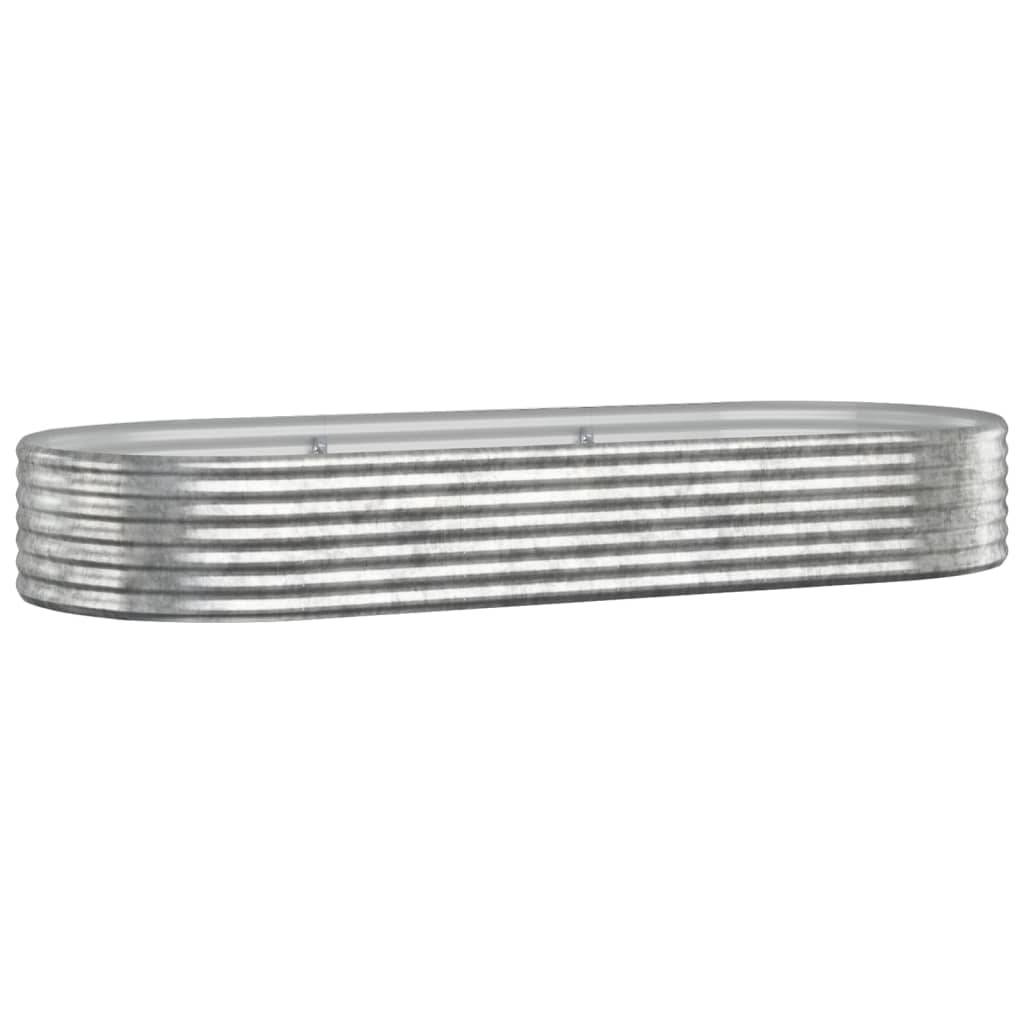 vidaXL Hochbeet Pulverbeschichteter Stahl 249x100x36 cm Silbern