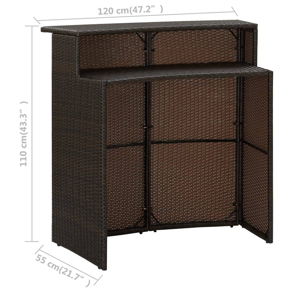 vidaXL 5-tlg. Gartenbar-Set mit Kissen Braun