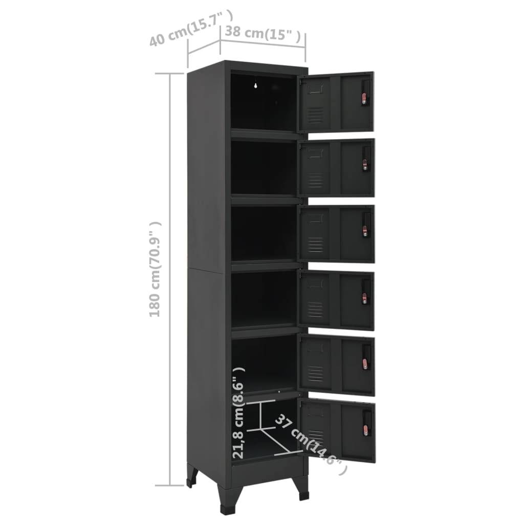 vidaXL Schließfachschrank Anthrazit 38x40x180 cm Stahl