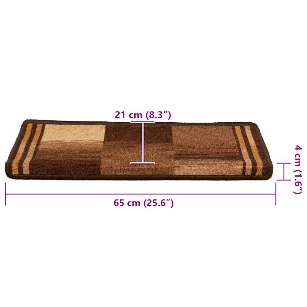 vidaXL Stufenmatten Selbstklebend 5 Stk. 65x21x4 cm Braun