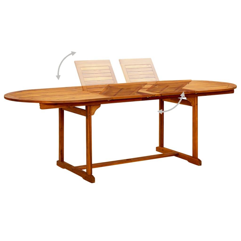 vidaXL Garten-Esstisch (160-240)x100x75 cm Massivholz Akazie